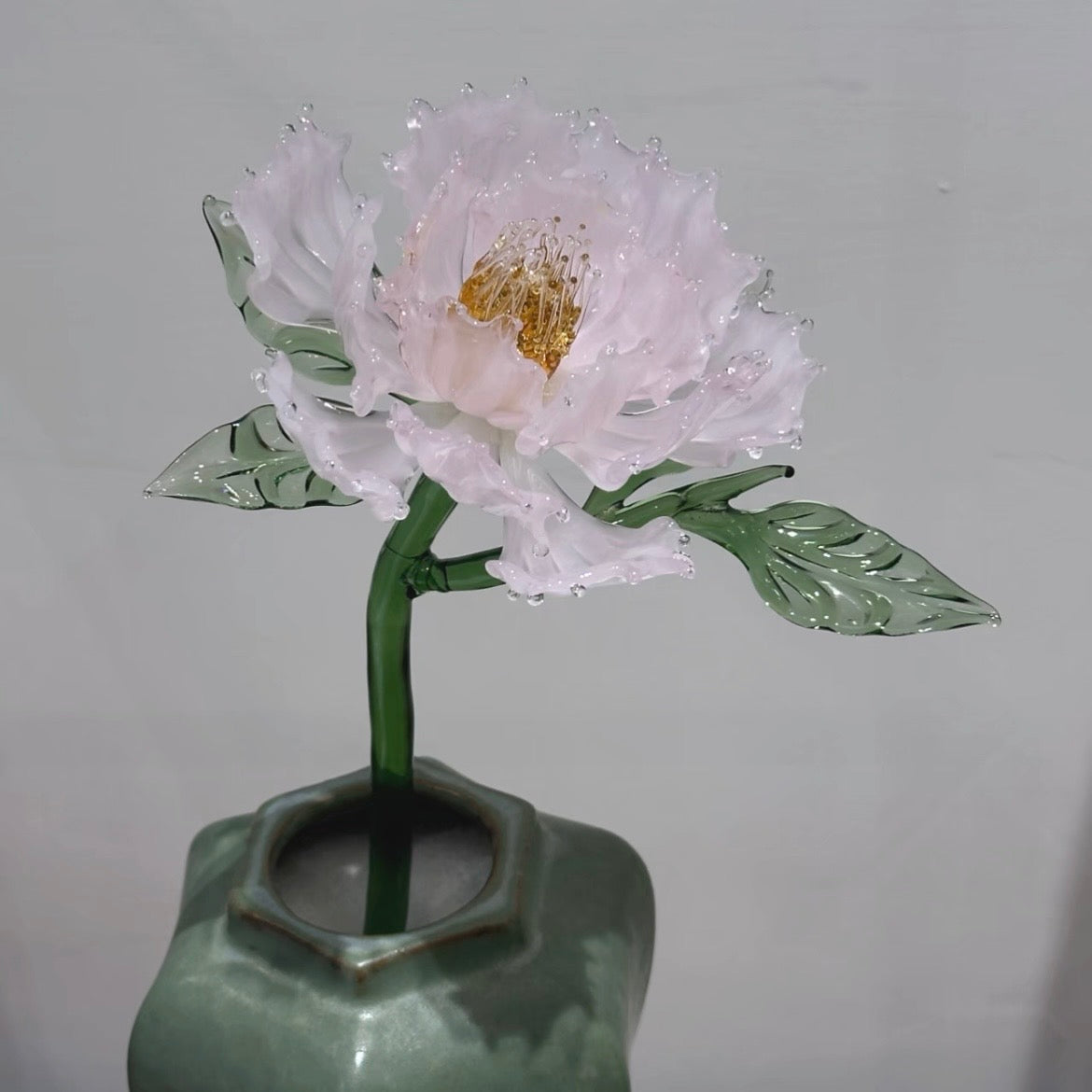 EXYLIFES Crystal Peony Figurine, Flower Gifts for Women