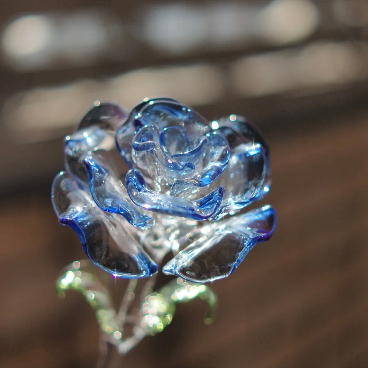 Crystal Ice Blue Rose